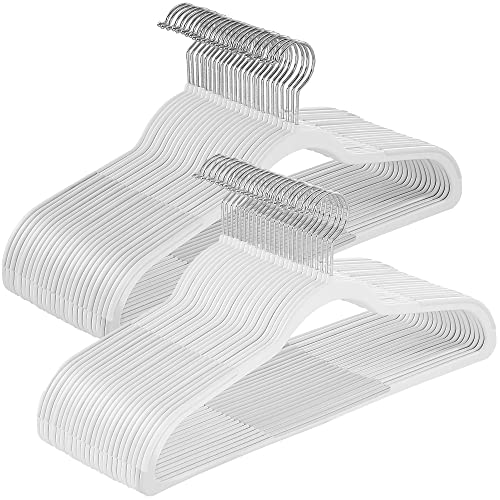 SONGMICS Plastic Clothes Hangers, Pack of 50, Space-Saving - color: Cloud White, size: 50 Pack