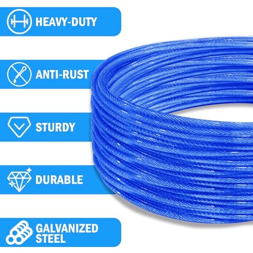 Clothes Line Outdoors 40ft Fixed with Hooks Heavy Duty