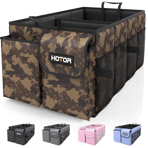 HOTOR Trunk Organizer - Foldable Car Organizer for SUVs & Sedans Storage - color: Brown Camouflage, size: Medium (2 Compartments)