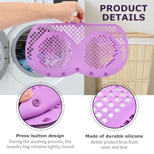Silicone Bra Washing Bag with Mesh Laundry Bag for Delicates A-D Cups
