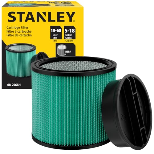 Stanley HEPA Cartridge Filter Fits Most 5–18 Gal Wet/Dry Vacuums 08-2566H - style: HEPA Cartridge Filter