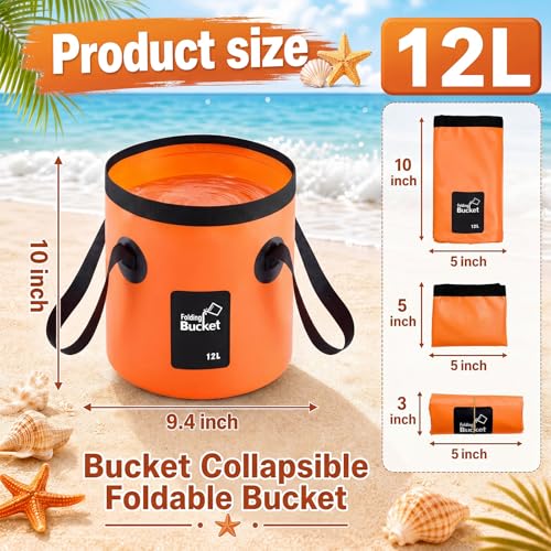 3 Gallon 3 Pack Collapsible Bucket,Orange - color: Orange, size: 3 Gallon