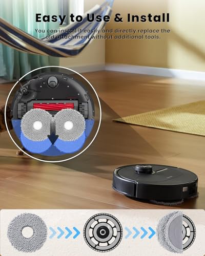 6Pcs Microfiber Mop Cloth Pad for Roborock Q Revo,Qrevo S,Qrevo Pro,Qrevo Master,Qrevo MaxV,QV35A,QV 35S,Qrevo S5V,Qrevo Edge S5A,Qrevo Curv,Saros 10R Robot Vacuum, Washable Mopping Cloth Accessories - color: Qrevo Mop6