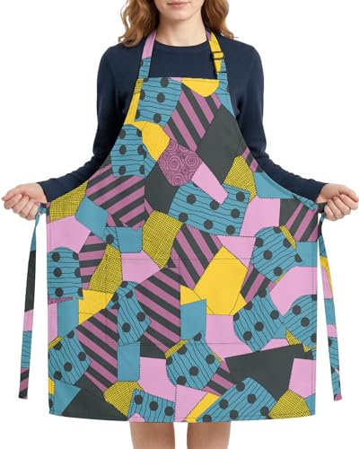 Women Apron, Cute Kitchen Aprons for Women, Girls - color: Colorful Patchwork