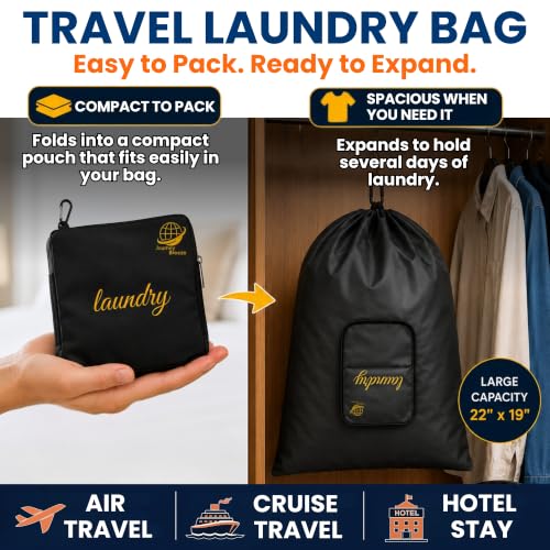 Travel Laundry Detergent Sheets with Laundry Bag and Strong Portable Clothesline – Laundry Detergent Sheets, Foldable Laundry Bag & Elastic Travel Clothesline for Hotels, Cruises & Trips - style: Pocket Sheets (50) + Laundry Bag + Light Clothesline