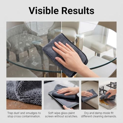 5PC Genie Cloth Magic Cleaning Cloths, Reusable Microfiber Cleaning Cloth