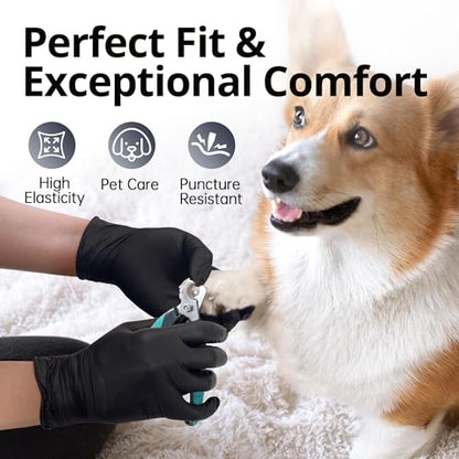 SwiftGrip Disposable Nitrile Exam Gloves, Black Nitrile Gloves Disposable Latex Free for Medical, Cooking & Esthetician - color: 01 Black (S, 100ct)