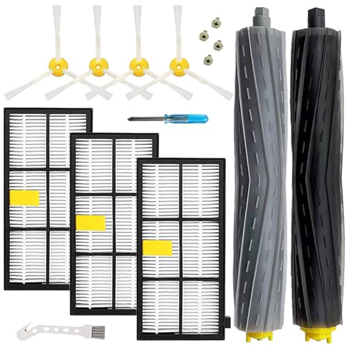 Replacement Parts for irobot Roomba 805 960 860 861 866 870 880 890 900 960 980 981 985 Robot Vacuum, 1 Debris Extractor 3 Filters 4 Side Brushes & 4Screws - size: 1+3+4 Pack