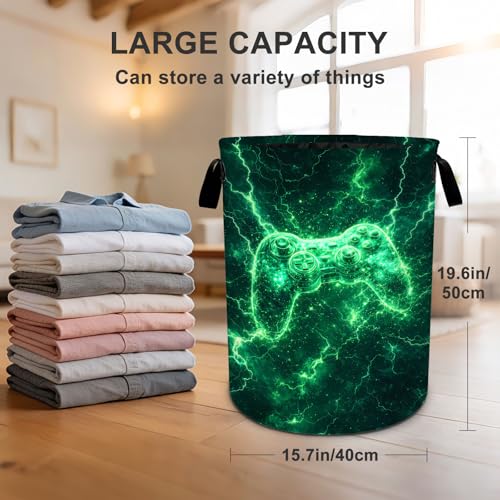 Game Laundry Basket Waterproof Laundry Hamper Foldable Laundry Bag with Handles for Bedroom, Bathroom, Office, Clothes Storage - color: Game