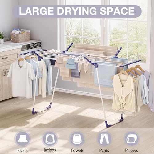 APEXCHASER Clothes Drying Rack, Drying Rack Large Space with 2 Wings - style: 2 Wings