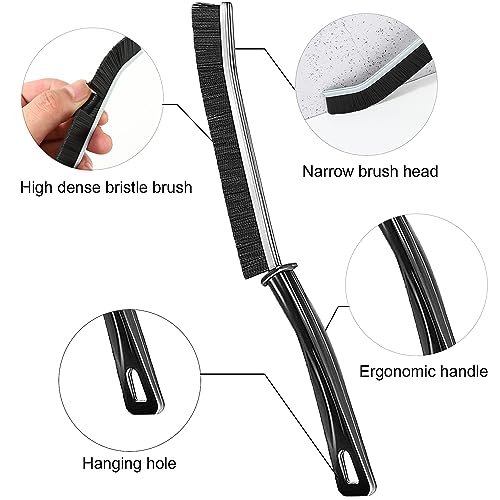 Bathroom Gap Cleaning Brush,Hard Bristle Crevice Brushes, Multifunctional Hand-held Groove Cleaning Brush,Dead Corner Brush for Bathroom Kitchen Tiles,Window Track,Shutter,Door Slots，Black (6)