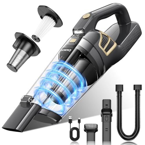 CKIKH Handheld Vacuum Cordless, 15000PA Hand Held Car Vacuum Cleaner - color: Grey & Gold