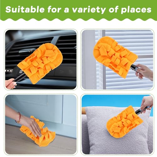 12 Pcs Reusable Duster Refills Washable Pads, Orange - color: Orange