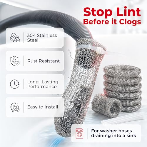 Washing Machine Lint Trap Stainless Steel 12-Pack - style: Pack of 12