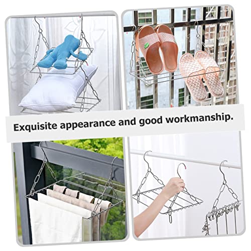 MAGICLULU Multi-Functional Shoes Drying Rack Balcony Stainless Steel Shoe Hanging Racks Drying Clothes Clothes Dryer Window Drying Outdoor Hanging Drying
