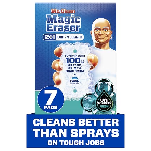 Mr. Clean Magic Eraser Foaming Sponge, All Purpose Cleaner, Dawn Cleaning Power, Wall, Sneaker, Oven Cleaner, Kitchen, Bathroom, Shower Cleaning Supplies, Scrubber, Ultra Foamy, 7ct - size: 7 Count