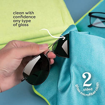 SCRUBIT Microfiber Cloths for Glass [8 Pack] – Lint Free Window Cleaning Cloth for Mirrors, Eyeglasses, Windows, Shower Glass Doors – Reusable and Washable Polishing Towels - 16” x 16”