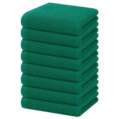 Homaxy 100% Cotton Waffle Weave Kitchen Dish Towels 8-Pack, Dark Green - color: Dark Green, size: 13 X 28 - 8 Pack