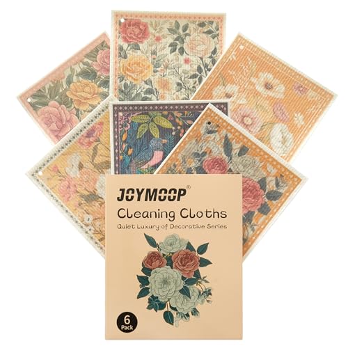 JOYMOOP 6 Pack Dishcloths for Kitchen, Reusable Absorbent Non-Scratch Cleaning Cloths, Washable Quick-Drying Rags for Cookware and Household, 6.7×7.9 Inch - color: Quiet Luxury [6 Pcs]