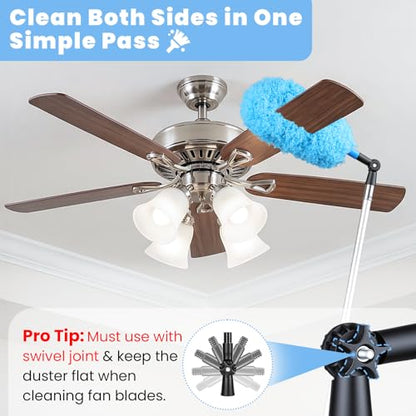 20ft High Reach Extendable Duster Kit with 5-12ft Extension Pole - size: 12FT POLE (Reach 20FT High)