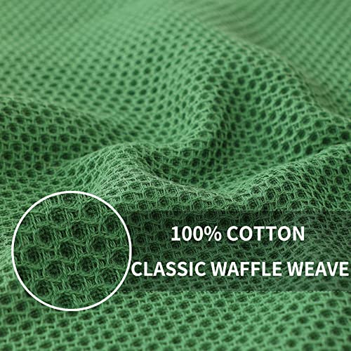 Homaxy 100% Cotton Waffle Weave Kitchen Dish Cloths 6-Pack, Grass Green - color: Grass Green, size: 12 X 12 - 6 Pack