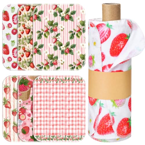 36 Pack Reusable Kitchen Cloths Cotton Towels, Strawberry - style: Strawberry