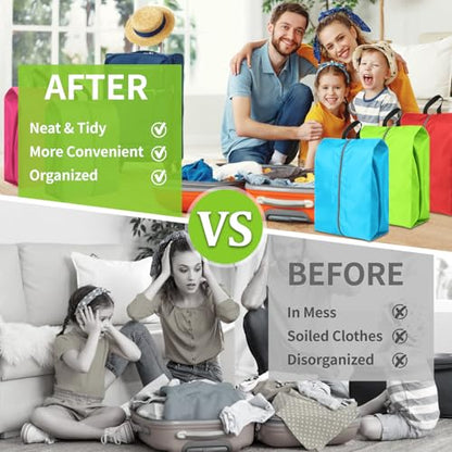 Shoe Bags for Travel, Set of 4 Pack Shoe Travel Bags for Packing Large - color: Mixcolor