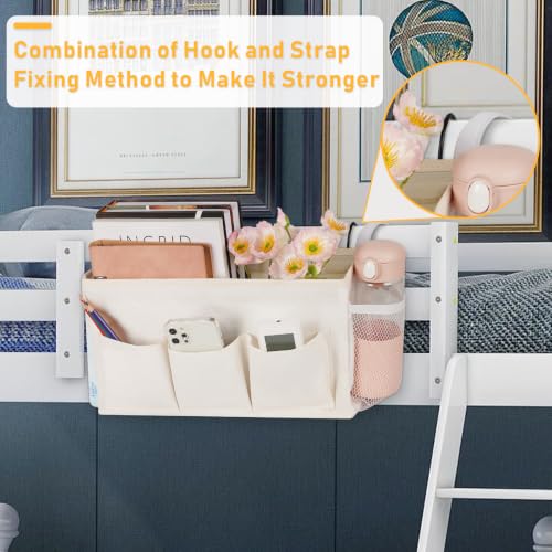 Lilithye Bedside Caddy, Bedside Storage Bag Hanging Organizer for Bunk Bed - color: 1pc White