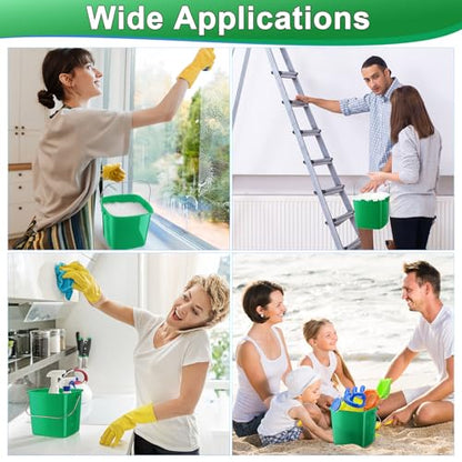 Zhehao 6 Pcs 3 Quart Small Sanitizer Cleaning Bucket, Dark Green - color: Dark Green
