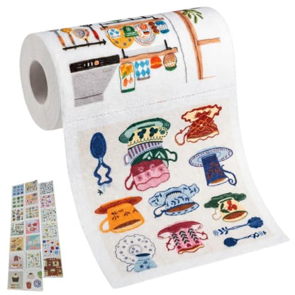 Printed Kitchen Cleaning Cloth Roll, Thick Absorbent Hand-Tear Lazy Cloth - color: Dish