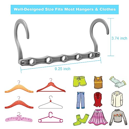 10 Pack Space Saving Hangers, Closet Organizers & Storage for Clothes, Gray - color: Gray