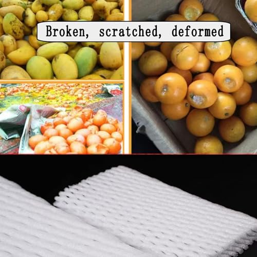 Fruit Protection Mesh Bags Foam Mesh Keep Safe Sleeves for Large Supermarkets, Shops (White 10x6cm-50PCS) - size: White 10x6cm-50PCS