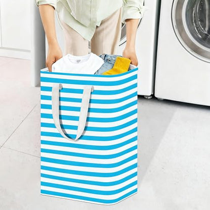 3 Pack Large Laundry Basket ，75L Waterproof,Collapsible Laundry Hamper with Extended Handles for Clothes in the Family Dorm (Blue，Grey，Pink)