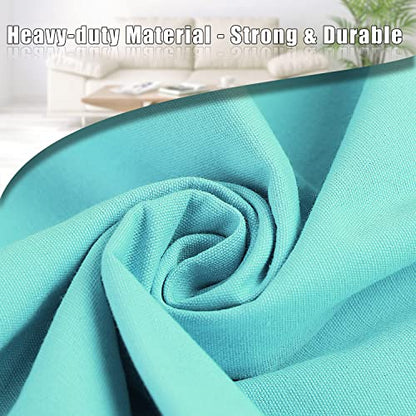 Sanlykate Large Canvas Cotton Laundry Bag with Drawstring & Handles, Heavy Duty Durable Dirty Clothes Organizer, Tear Resistant Hamper Liner Storage Bag, Travel Sack, 25.5 x 34inch - Lake Blue - color: Lake Blue