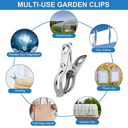 120 Pcs Greenhouse Clips, Garden Clips for Netting, Steel Greenhouse Clamps - style: 2.3inch-120pcs