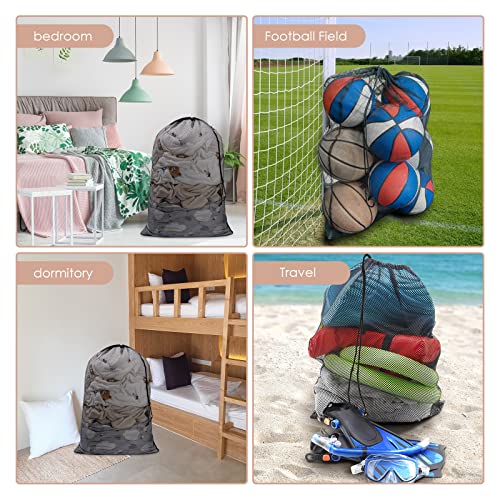 Meowoo 2Pcs Large Mesh Laundry Bag, 27×36inch - color: Black-2pcs, size: 27x36 inch