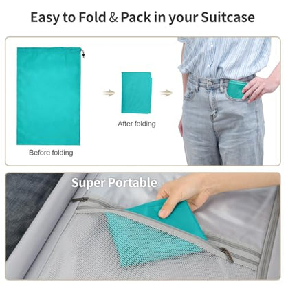 Travel Laundry Bags 2 Pack - Dirty Clothes Travel Bag for Cruise, 24x36 in - color: 2-Pack, Blue & Pink