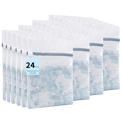 24PCS 12X16IN Laundry Bags Mesh Wash Bags for Strong Zipper - size: 24PCS-12X16IN
