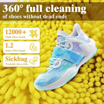 2-Pack Shoe Washing Machine Bag – Reusable Laundry Shoe Bags for Washer & Dryer, 360° Deep Cleaning for Sneakers & Tennis Shoes with Self-Locking Zipper, Yellow (Yellow)