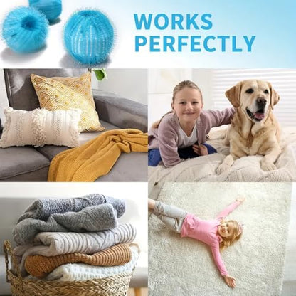 Pet Hair Remover for Laundry - 12PCS Reusable Dog & Cat Hair Catcher Balls for Washing Machine - Pet Fur Remover for Clothes, Bedding & Blankets - Safe on Fabric, Won’t Damage Laundry