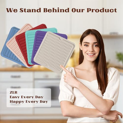 ZLR 4-in-1 Silicone Mat: Air Fryer & Coffee Maker, 12"x12", Mint Green - color: Mint Green, size: 12" x 12"