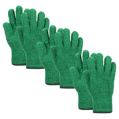 uxcell Microfiber Gloves, Reusable Washable Plant Dusting Gloves Cleaning Mittens for Auto Plants Household Kitchen - color: Dark Green