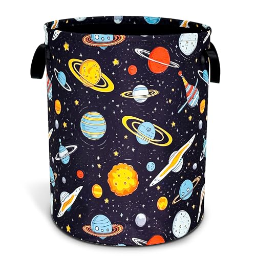 Galaxy Planet Universe Laundry Basket Foldable Oxford Cloth 18.9x16.5 Inch - color: Galaxy Planet