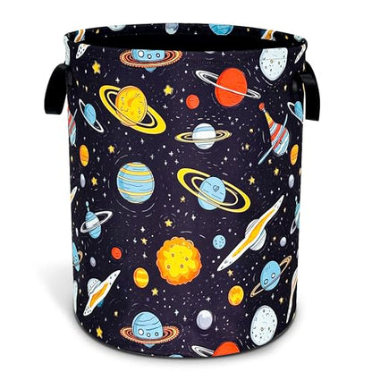 Galaxy Planet Universe Laundry Basket Foldable Oxford Cloth 18.9x16.5 Inch - color: Galaxy Planet