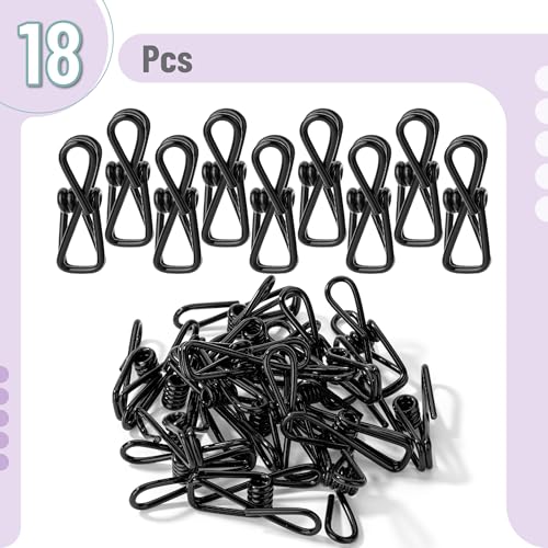 Mr. Pen- PVC-Coated Utility Clips, 2 Inch, 18 Pack, Black - color: Black