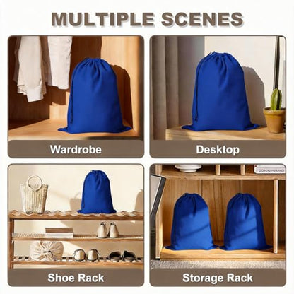 5 Pack Shoe Bags for Travel, Washable Dust Bags Drawstring Travel Shoe Bag - color: Blue