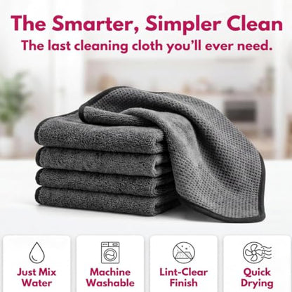 5PC Genie Cloth Magic Cleaning Cloths, Reusable Microfiber Cleaning Cloth