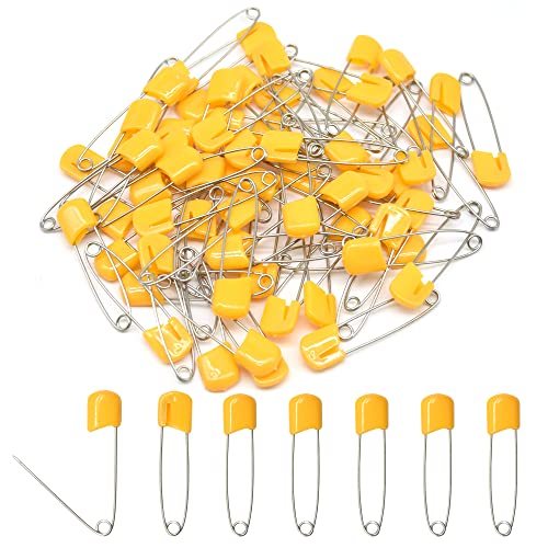 50 PCS Safety Pin 54mm/2.2in Baby Diaper Pins for Cloth Plastic Head Baby Pins for Diapers Stainless Steel Cloth Pins with Locking Closures Nappy Pin for Crafts（DT/Orange） - color: Orange