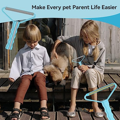 Lint Remover, Pet Hair Remover, Carpet Rake for Dog Cat Fur Removal 1 PCS - color: Blue With Gray