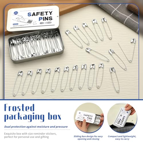 Jmuiiu 2.2 Inch/50 Pcs Safety Pins, Durable Clothes Pins - size: 2.2 inch-50 pcs